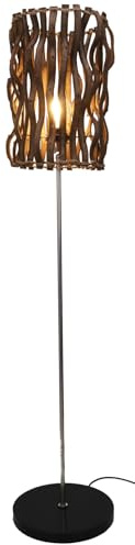 GURU SHOP Stehlampe/Stehleuchte, in Bali Handgefertigt aus Naturmaterial, Holz, Baumwolle - Modell Liomena, 119x26x26 cm