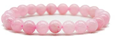 DOJA Barcelona | Rosenquarz Perlen Armband | Perlenarmband 8mm Kugeln | Elastische Armbänder aus Mineralien, Bergkristall, Crystal | Energiearmband steine Chakra Damen/Herren