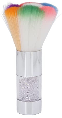 Colorful Makeup Brush,Travel Kabuki Brush for Blusher Loose Powder,Nail Art Powder Cleaning Brush Cosmetic Tool (small)(Silver)