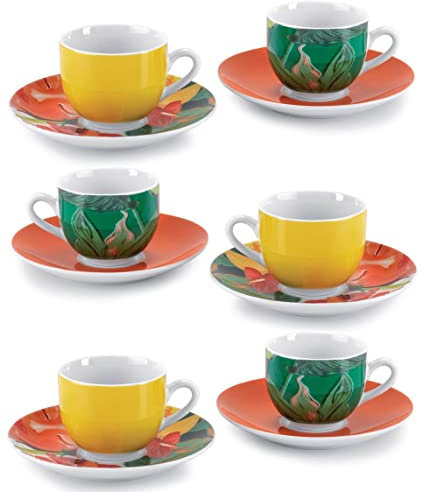Fade Maracuja 6er Set Kaffeetassen ml 100 aus feinem Porzellan Extra Qualität