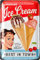 LANOLU Cartel de chapa retro de cocina vintage con diseño de helado americano, decoración retro de metal para amantes de los batidos y cupcakes con aspecto de madera, decoración con troquelado, 20 x