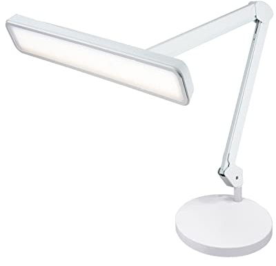 Neatfi (Neues Modell) XL LED-Tischlampe, 2.500 Lumen, 6500K, 30W, 162 SMD-LEDs, 56 cm breit, dimmbar, professionelle Arbeitsleuchte (Nicht-CCT mit Basis, Weiß)