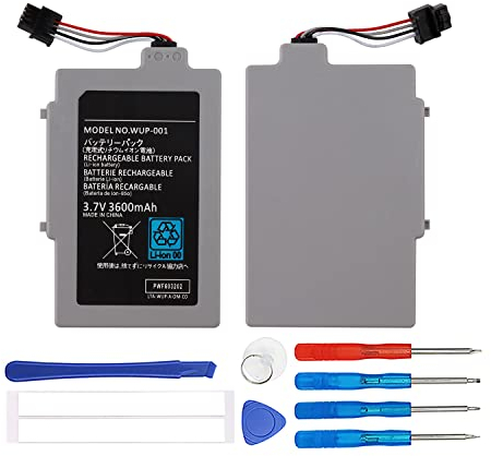 Duotipa Batería de repuesto WUP-001 compatible con Wii U Gamepad Controller WUP-012, ARR-002 batería (herramientas no incluidas)