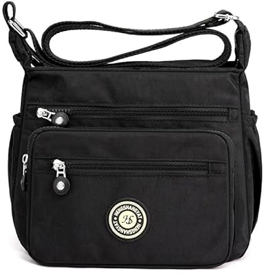Simcat Damen Umhängetasche, Schwarz, 26 x 14 x 20 cm, Wasserdicht, Nylon, Einheitsgröße