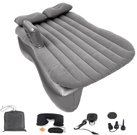 Onirii Inflatable Car Air Mattress Back Seat Bed Thickened Car Camping Air Mattress Bed with Air Pump,53.1×32.7 Portable Car Travel Mattress,Car Sleeping Mattress Bed for Small Car Universal SUV