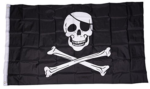 - J Piratenflagge und gekreuzte Knochen Rodger 1,5 x 91,4 cm Größe