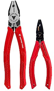 VAMPLIERS 2-teiliges Schraubenausdreherzangen-Set Hergestellt in Japan 20,3 cm Linesman Zange + 15,9 cm Schwarzoxid-Mehrzweckzange