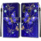 TOMYOU for Huawei P30 Lite Case, PU Leather Wallet Book Flip Folio Stand View Cover Pouch Compatible with Huawei P30 Lite / P30 Lite New Edition Phone Case (Blue Butterfly)