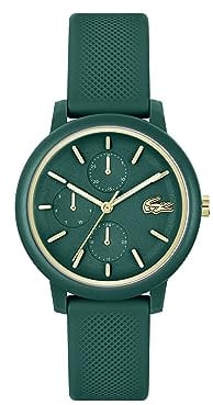 Lacoste Multi Zifferblatt Quarz Uhr für Damen Kollektion Lacoste.12.12 Multi mit Grünes Silikonarmband - 2001329