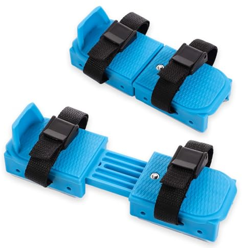 BOXOB Toddler Ice Skates, Adjustable Double Slides Ice Skates Kids with Hook & Loop Fastener Straps, Keeping Stability Skating Accessories for Beginner Ski Enthusiast Gift (Blue)