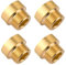 Hahnverlängerung G1/2 Zoll x 10 mm, 4 Stück messing Hahnverlängerung G1/2 Zoll(IG Ø 19,5mm x AG Ø 20,3mm) 10mm, verlängerung Fitting, Gewindefitting (Hahnverlängerung G1/2 10mm Ig/Ag)