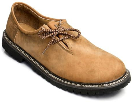 Steigenhöfer - Herren Haferlschuhe, Trachtenschuhe aus echtem Leder - Für Oktoberfest, Feierlichkeiten und Events - Farbe: Antik Dunkel, Größe EU 42