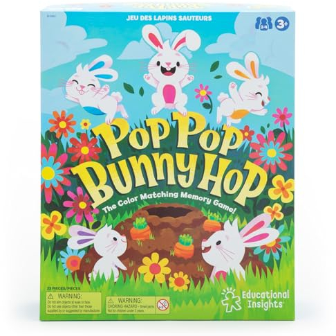 Learning Resources Häschen Hüpf, Alter 3 bis 7 Jahre, Brettspiele, Farbzuordnungsspiel, Spielzeug für 3-jährige Jungen und Mädchen