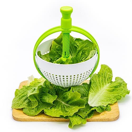 Centrifuga per Insalata Monopezzo Facile da Lavare, Utilizzare e riporre | Premi Il Manico e asciuga in pochi Secondi