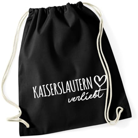 Huuraa Turnbeutel Kaiserslautern verliebt Geschenk 12 Liter Black Baumwolle Kaiserslautern Präsent
