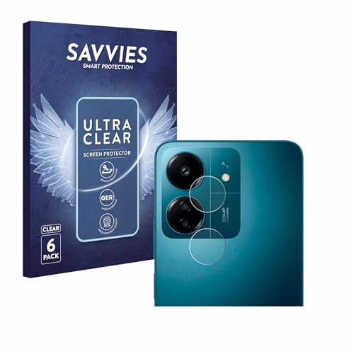 savvies Protector Pantalla para Xiaomi Redmi 13C (SÓLO Cámara) (6 Unidades) Película Ultra Transparente