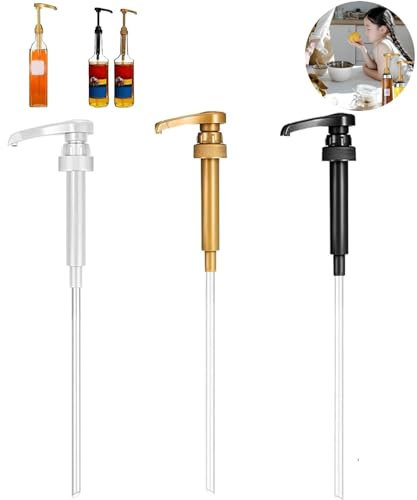 3-Pack Universal Fit Syrup Pump for Coffee Syrup Bottles - Easy-to-Clean Liquid Dispenser Pump for Kitchen & Barista Tools