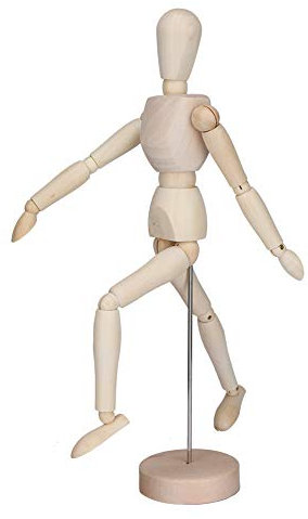 MOUMOUTEN Holz-Künstler-Zeichnungspuppe – 33 cm Desktop-Skulptur, Gegliederte Und Bewegliche Figur, Kunstmodell, Figur, Künstler-Schaufensterpuppe, Bewegliches Zeichenmodell