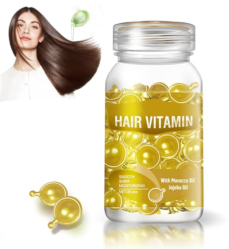 Hair Vitamin Serum Capsule, Hair Treatment Serum, Hair Growth Oilwith Moroccan, Macadamia & Avocado Oil, Vitamins A/C/E Restores Dry Frizzy Hair, Repair Damaged and Smooth Shiny Hair (C)