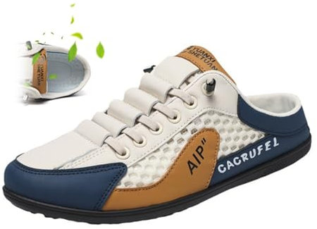 MAOAEAD Zapatillas sin espalda para hombre, zapatillas de deporte casuales transpirables de malla, zapatillas de verano sin espalda