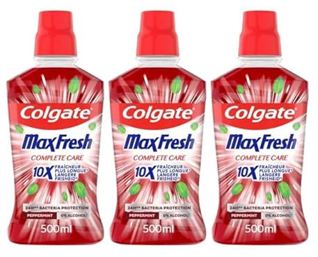 3er Pack COLGATE Mundwasser MaxFresh Complete Care Peppermint 500ml