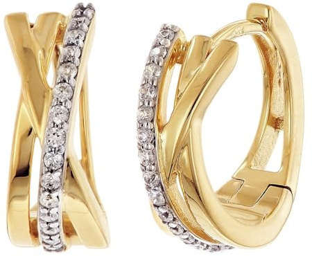 trendor Damen-Ohrringe Gold 333/8K Klapp-Creolen 68457 | wunderschöner Ohrschmuck für Damen, edle Geschenkidee und tolles Accessoire,