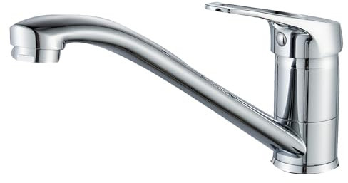 BELZ Robinet mitigeur d'évier de cuisine – Robinet de caravane basse pression avec bec pivotant à 360°, design monobloc à levier unique pour cuisine, bar et utilitaire