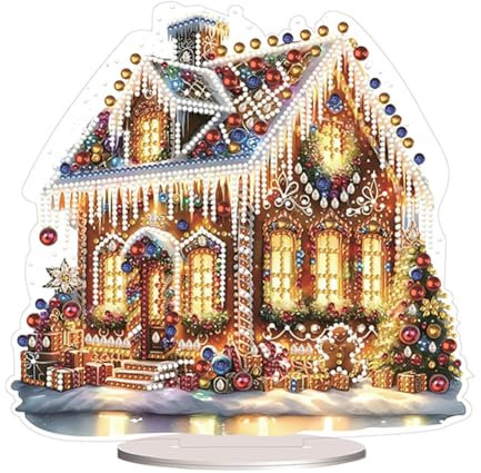Generisch Diamond Painting Tischdeko,Diamond Painting Weihnachten,Diamant Painting Aufsteller,5D Diamant Painting Bastelset,Diamond-Painting Tisch Deko für Schlafzimmer Wohnzimmer-Weihnachten haus
