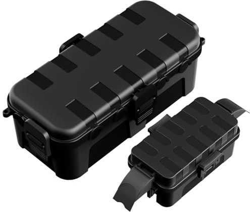 RESTMO 【2 PACK】 Outdoor Waterproof Electrical Box with 1 Medium, IP54 Weatherproof Extension Lead Cover, Protect Outlet, Plug, Socket, Timer, Power Strip, Holiday Light Decoration, Black