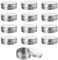 Dimeho 12pcs 2 Ounce Aluminum Tin Jar Refillable Containers with Screw Lid Leak Proof Cosmetic Tin Jars Containers Round for Cosmetic Lip Balm Cream (60ml sliver)