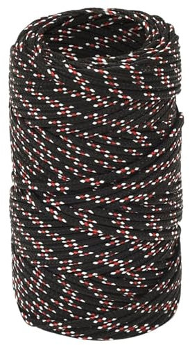 Homgoday Corda da barca in polipropilene nero 2 mm 25 m, corda marina corda ancoraggio galleggiante barca ormeggio corda marina linee di molo Kayak Canoa traino linea Sogas e corde metalliche TipoA