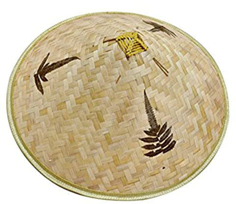 BEAHING Chapeau en Bambou Asiatique Traditionnel de Style Chinois et Japonais - Coiffe de Riz pour Fermier Vietnamien