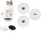 Cnwinu 3 Pcs Ceramic Cat Plates,Ceramic Cat bowl Set,Cat Food Bowl Shallow Cat Bowl with Non-Slip Silicone Bottom,Feeding Cat Bowls And Dog Bowls,Pet Supplies Plates Hold Food,Milk,Water