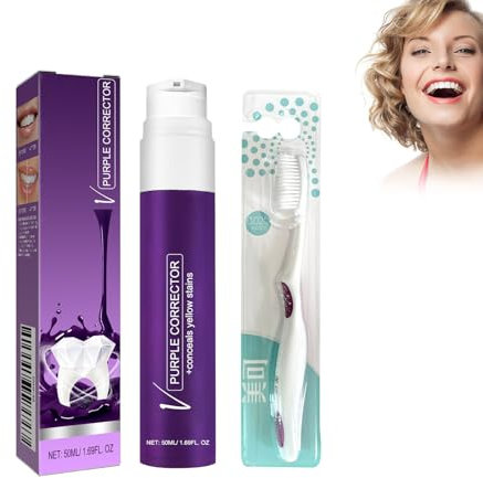 Hppsctink dentifricio viola, 50ml v34 dentifricio viola, rimuove macchie, pulire e luminare i denti, respiro fresco,toothpastes