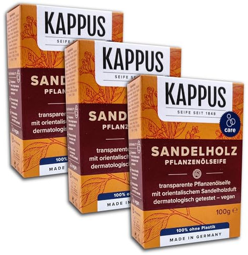 3 er Pack Kappus Sandelholz Pflanzenölseife Seifenstück 3 x 100 g