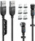 P-TECHUK 540° Rotating Magnetic 3 in 1 Charging Cable, Phone Magnetic Charging Cable, USB Charger Cable. (1M 2M cables, 6 x tips) A15 (Black)