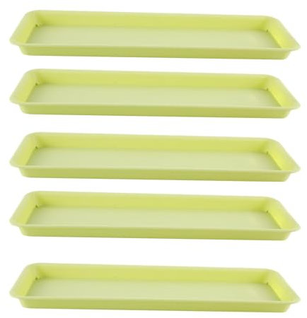 Gralara 5 sottovasi per Piante, vassoi per vasi di Fiori, sottovasi rettangolari robusti, Verde
