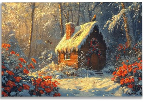 Puzzle 4000 Teile Landschaft, Puzzle 4000 Teile Erwachsene, Holzpuzzle Erwachsene mit Exquisiter Verpackungsbox, Klassische Puzzles Winter für Die Ganze Familie, Groß Puzzles für Geschenke, -1129
