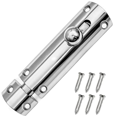 Modern Door Bolt Lockable 75mm, Polished Chrome Finish, Surface Mounted Sliding Door Lock for Internal Doors, Bathrooms, Bedrooms & Cabinets