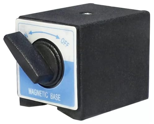 BlesConi Schaltbare Magnetische Haltebasis 50 * 63 * 55 mm mit M8-Gewindebohrung, Starke Haltekraft, für Messuhrhalter, Lineal, Hebevorrichtung oder Kamera, Schwarz/Blau