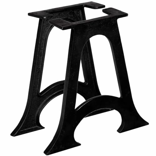 Keeushr Antique Style A-Frame Cast Iron Coffee Table Legs 2 pcs with Arched Base, Solid Industrial Table Legs for Heavy Tabletop, Pre-Drilled Mounting Plate for Easy Installation