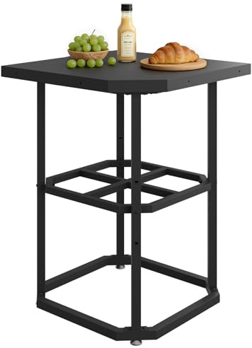 DSNAPE Eck-Tisch für Outdoor Küche, Höhenverstellbares Regal, Schwarz | Outdoor Küchentisch Wetterfest für Pizzaofen & Grill, Modulares Design Außenküche, Tragkraft 136kg, Höhe 90 cm