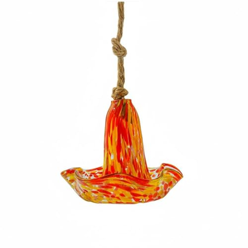 kowaku Mangeoire pour Oiseaux Mangeoire Suspendue Bain d'oiseaux Plat d'oiseaux Coupelle en Verre Artistique pour Attirer Les Petits Oiseaux Jute Solide pour, Style 4