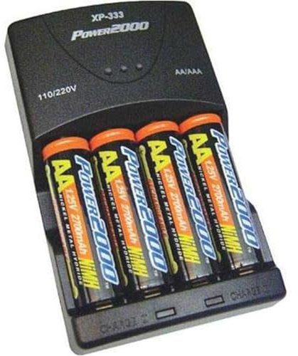 Vidpro Power2000 XP-333 Rapid AA AAA Battery Charger Set with 4 2900mah AA NiMH Batteries