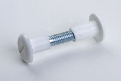4 Stück Verbindungsbeschläge, Verbindungsschrauben, Kunststoff/Metall, weiss/verzinkt 28-38mm