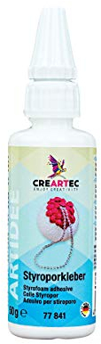 CREARTEC Styroporkleber - zum verzieren von verschiedenen Konstruktionen - basteln - Flitter und Effektdekoration - 50g - Made in Germany