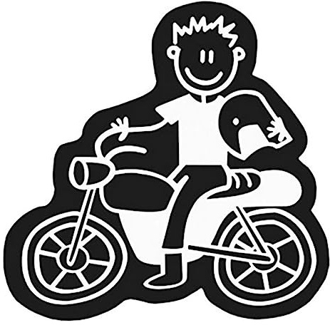 Family Car Decals Aufkleber Familie Mann Motorrad