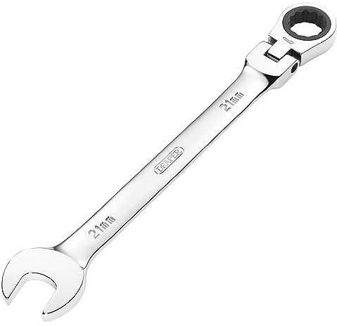 Draper 52022 Hi-Torq Metric Flexible Head Ratcheting Combination Spanner, 21mm