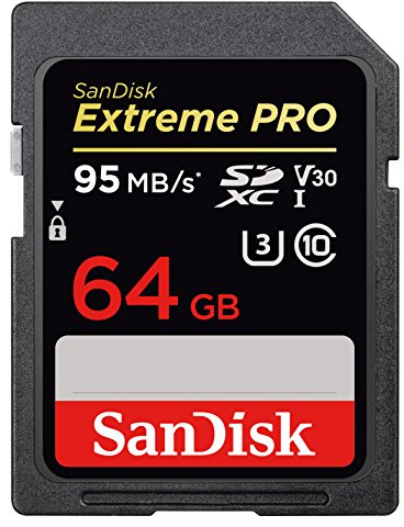 SanDisk Extreme PRO 64 GB SDXC Speicherkarte bis zu 95 MB/Sek, Class 10, U3, V30