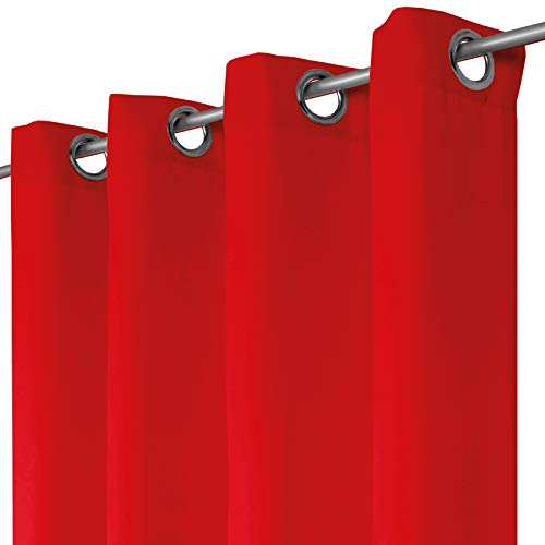 Bestlivings Blickdichte Rote Gardine mit Ösen in 140x145 cm (BxL), in vielen Größen und Farben